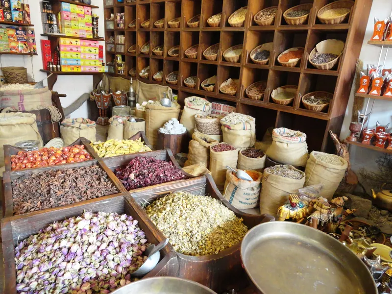 A spice and dried-goods shop in Old Dubai